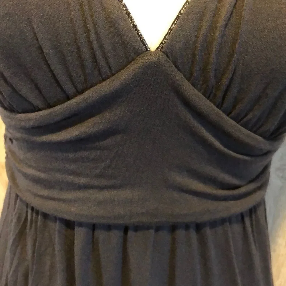 Ella Moss Dark Gray V Neck Flowy Tank Top